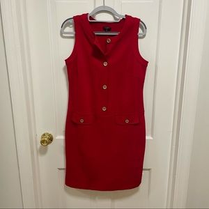Talbots ❤️ vintage red button sheath dress